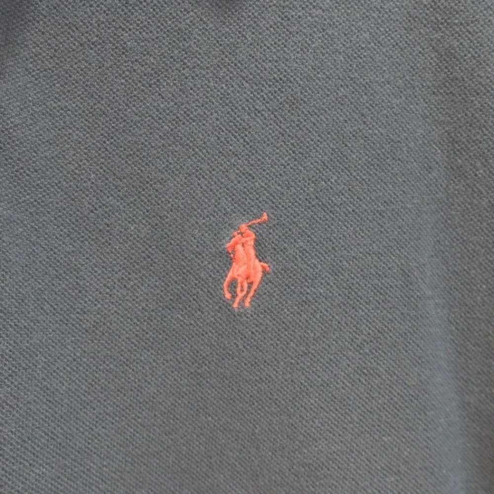Polo‎ Ralph Lauren Polo Shirt Men's Medium Vtg Faded Black Classic Fit Vent Hem